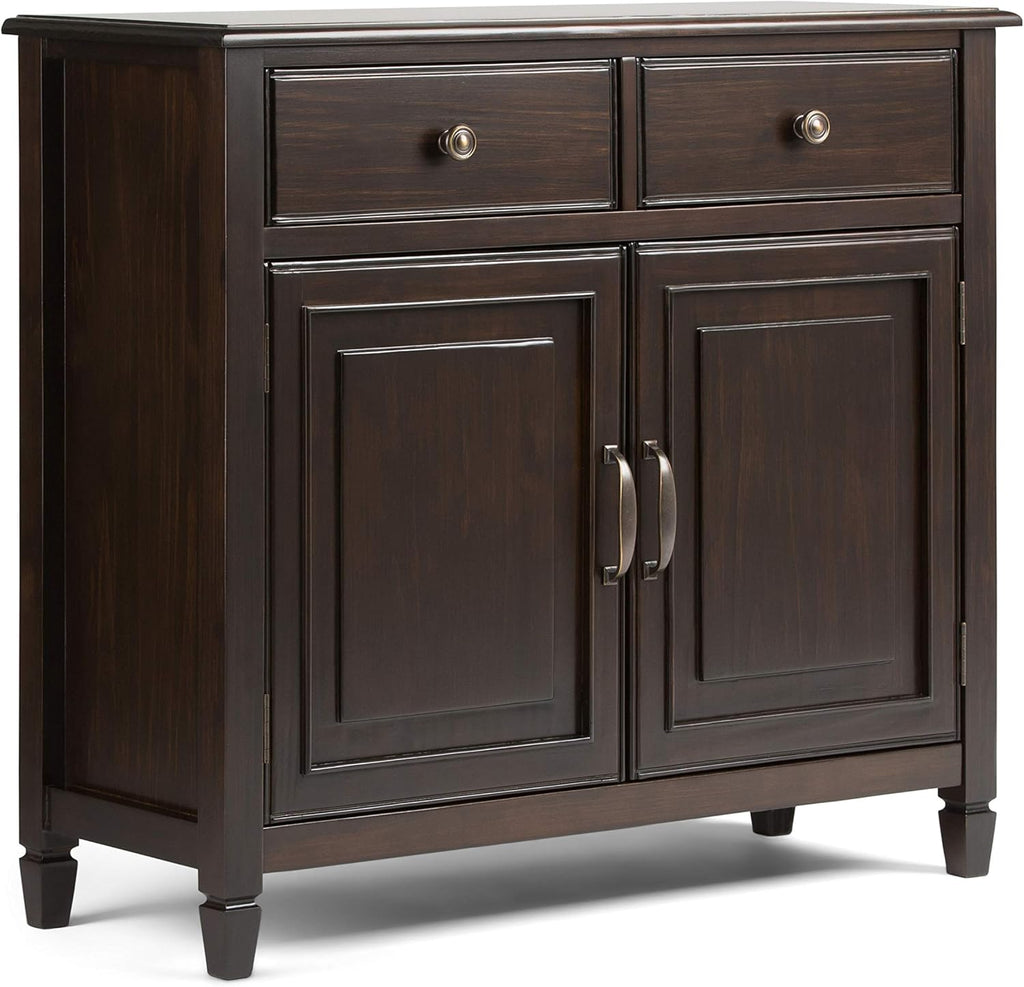Distressed Grey Solid Wood Storage Cabinet with 2 Drawers and 2 Doors B113975