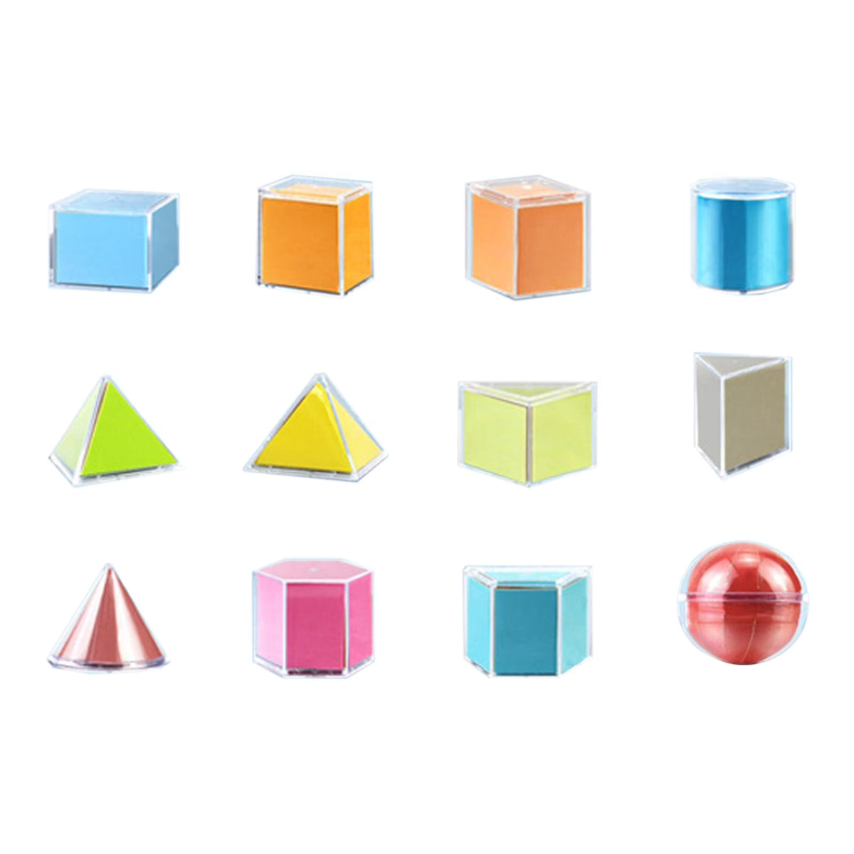 12 Pieces 3D Geometric Shapes Blocks Pattern Blocks Educational Toy Q4222