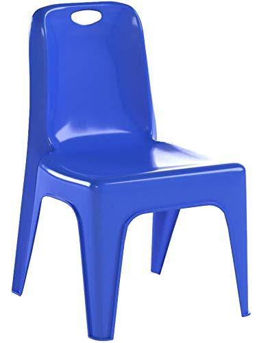 Blue Plastic Stackable School Chair with Carrying Handle C95775