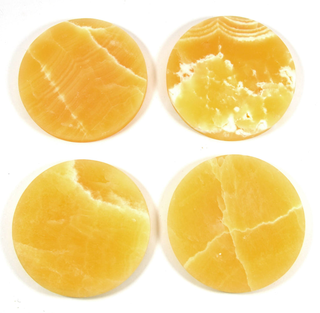 Creamy Orange Aragonite Stone Coasters O785702
