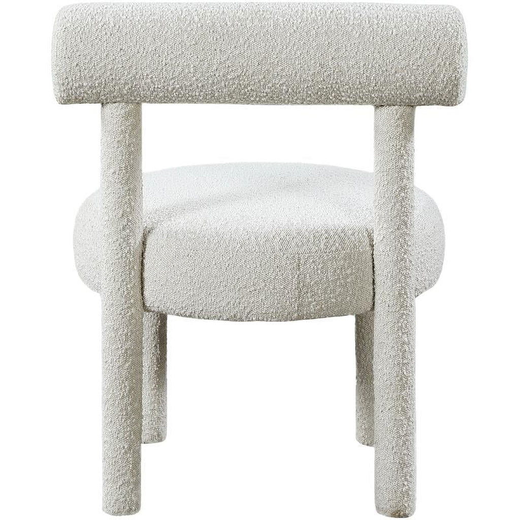 Cream Boucle Fabric Accent Chair J599