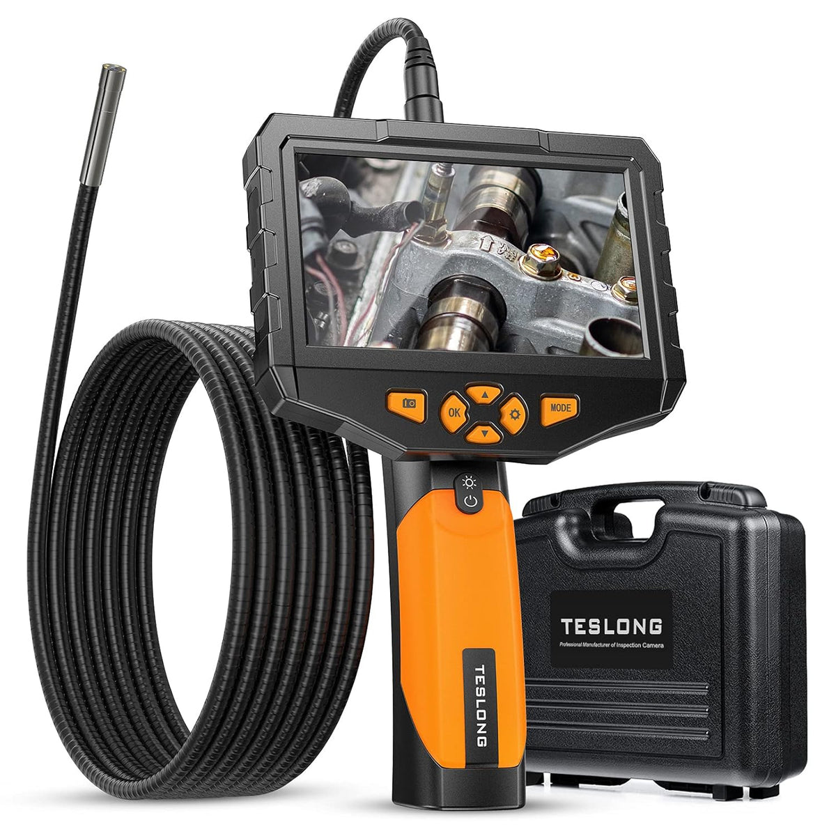 Industrial Endoscope with Screen, 0.21inch Handheld Borescope Inspection Camera with Waterproof Gooseneck Probe, 4.5inch IPS Display G6799