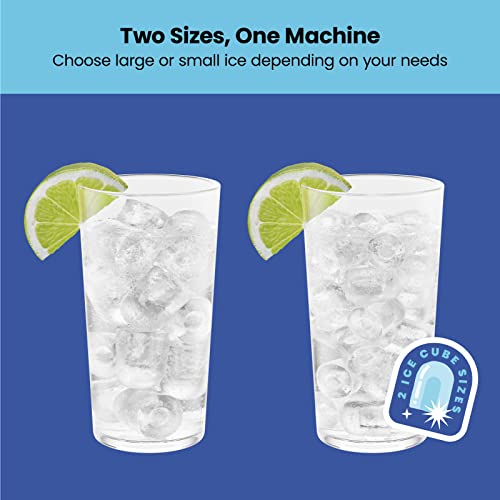 Dual-Size Portable Countertop Ice Maker with Self Cleaning, 9 Cubes in 7 Mins T856757