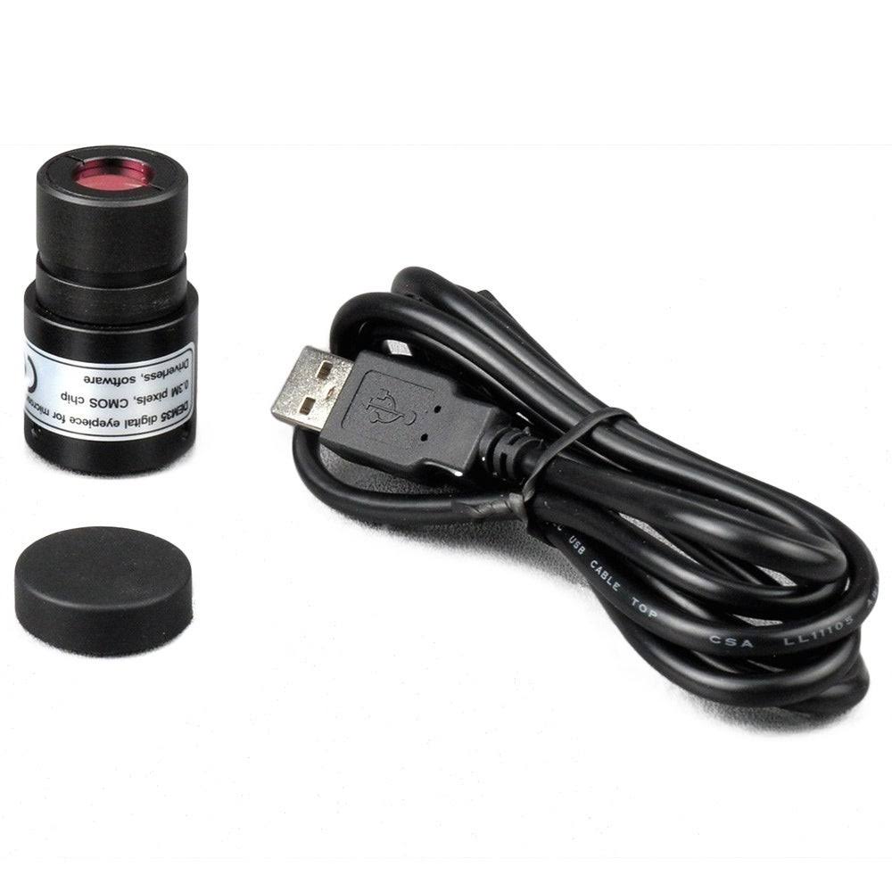 10X-20X-30X-60X Stereo Microscope with 2-Lights and 1.3MP USB Camera A47590