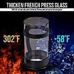 French Coffee Press, 34 Oz. Espresso Tea Maker with Triple Filters Q559