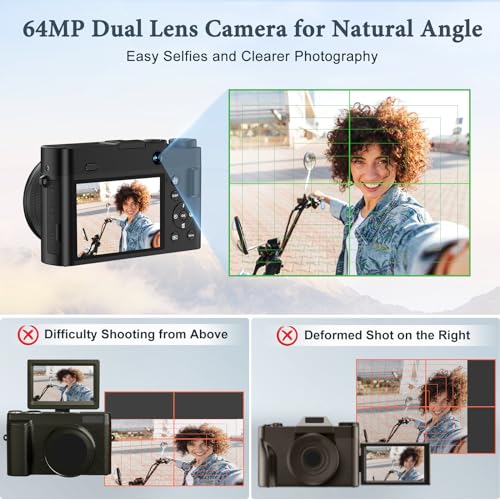 4K Digital Camera, 64MP Autofocus Anti-Shake 16X Zoom Z554731