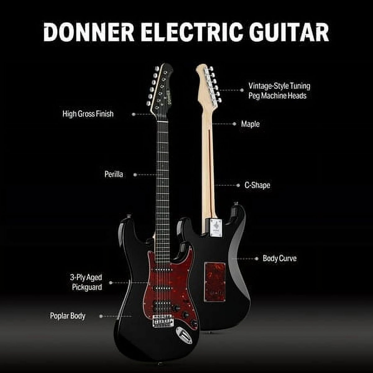 39 Inch Solid Body Electric Guitar with Single Coil Split System M444