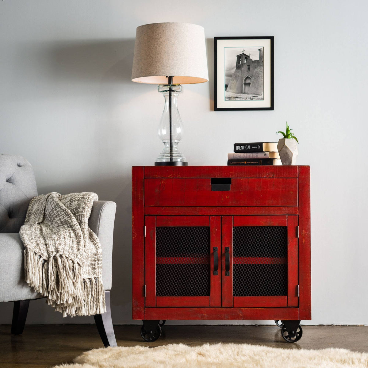 Red 2-Door Accent Chest Z613