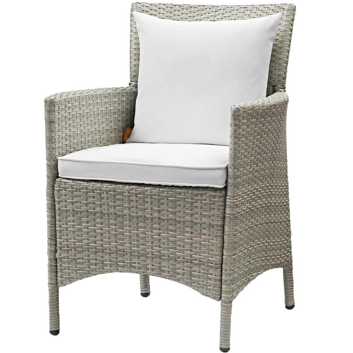 Set of 4 Light Grey Rattan Wicker Dining Chairs G326