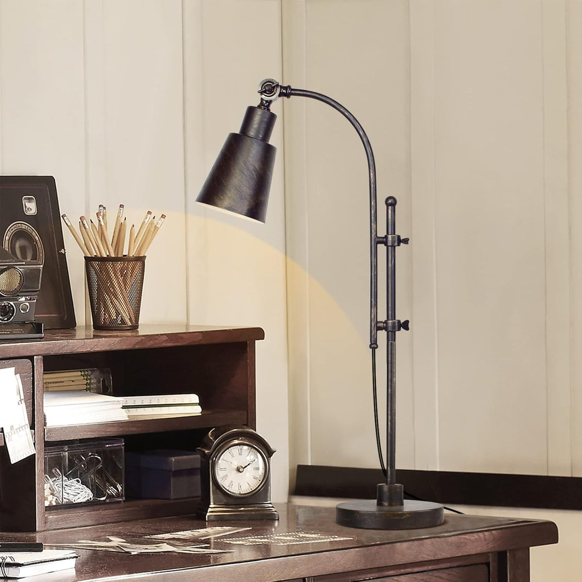 Industrial Desk Lamp Black Adjustable Metal Task Lamp L6324