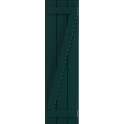 16-1/8x22 x 43x22 PVC Board and Batten Shutters, Thermal Green (Per Pair) K486960
