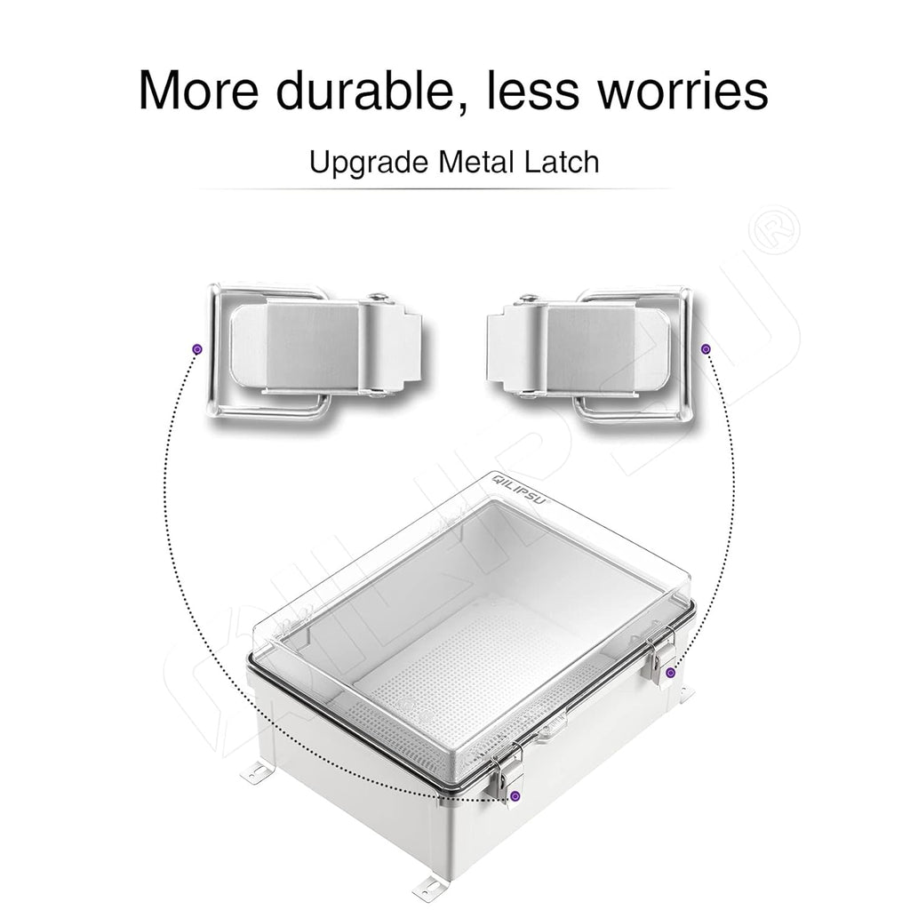 Clear Hinged Cover Junction Box with Mounting Plate, IP67 Waterproof ABS Plastic Grey I433896