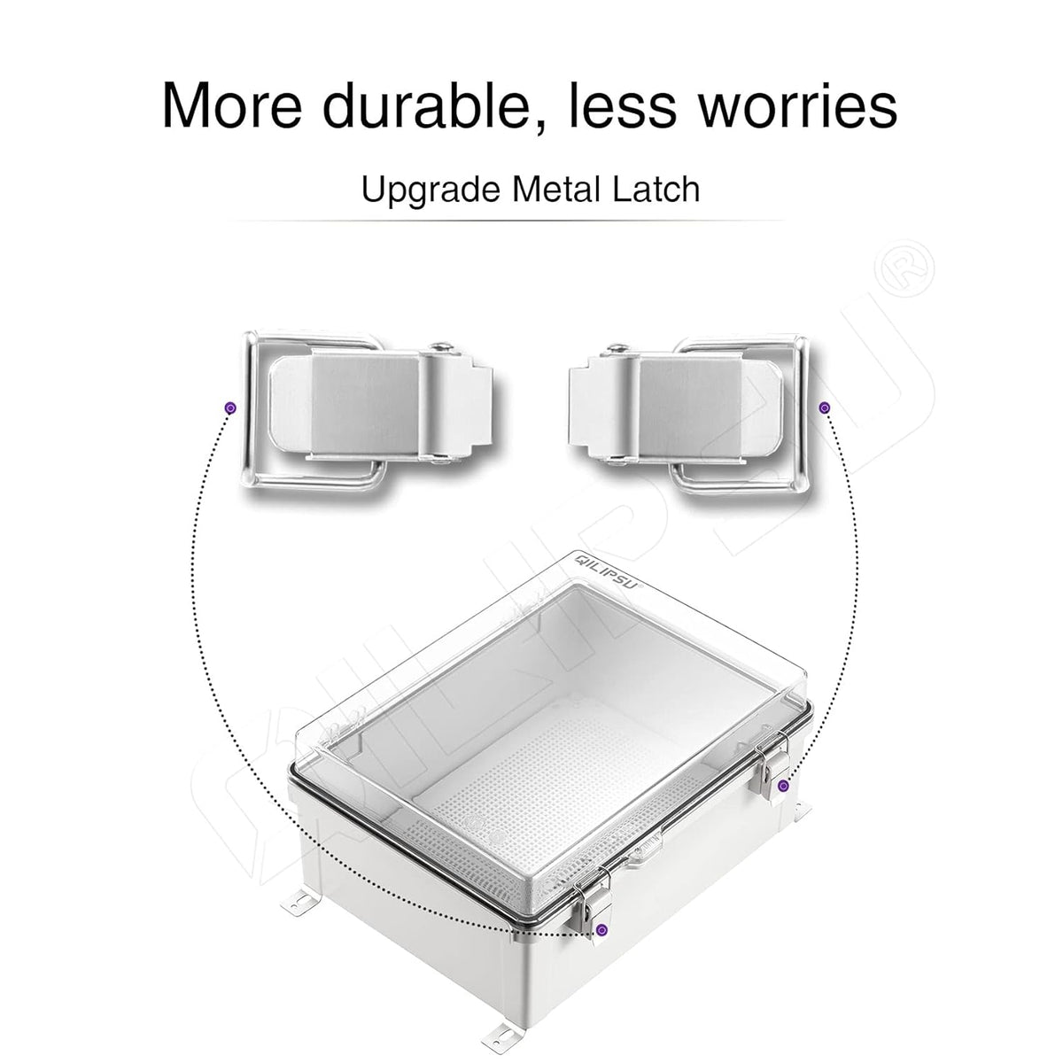 Clear Hinged Cover Junction Box with Mounting Plate, IP67 Waterproof ABS Plastic Grey I433896