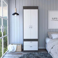 White Smokey Oak Armoire D80244