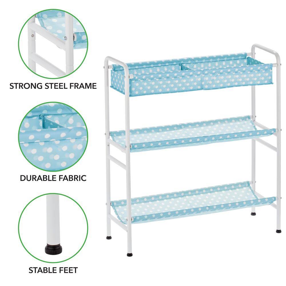 3-Tier Metal and Fabric Storage Cart C9239