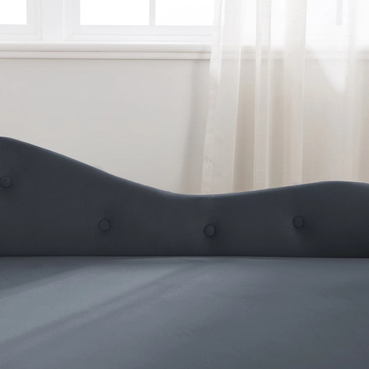 Black Velvet Chaise Lounge with Storage & Pillow U5129
