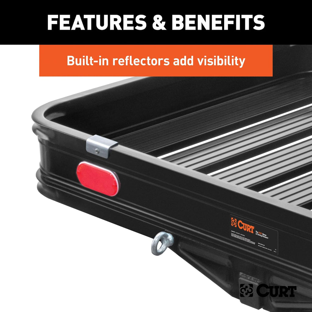 Black Aluminum Hitch Cargo Carrier with Ramp P47096