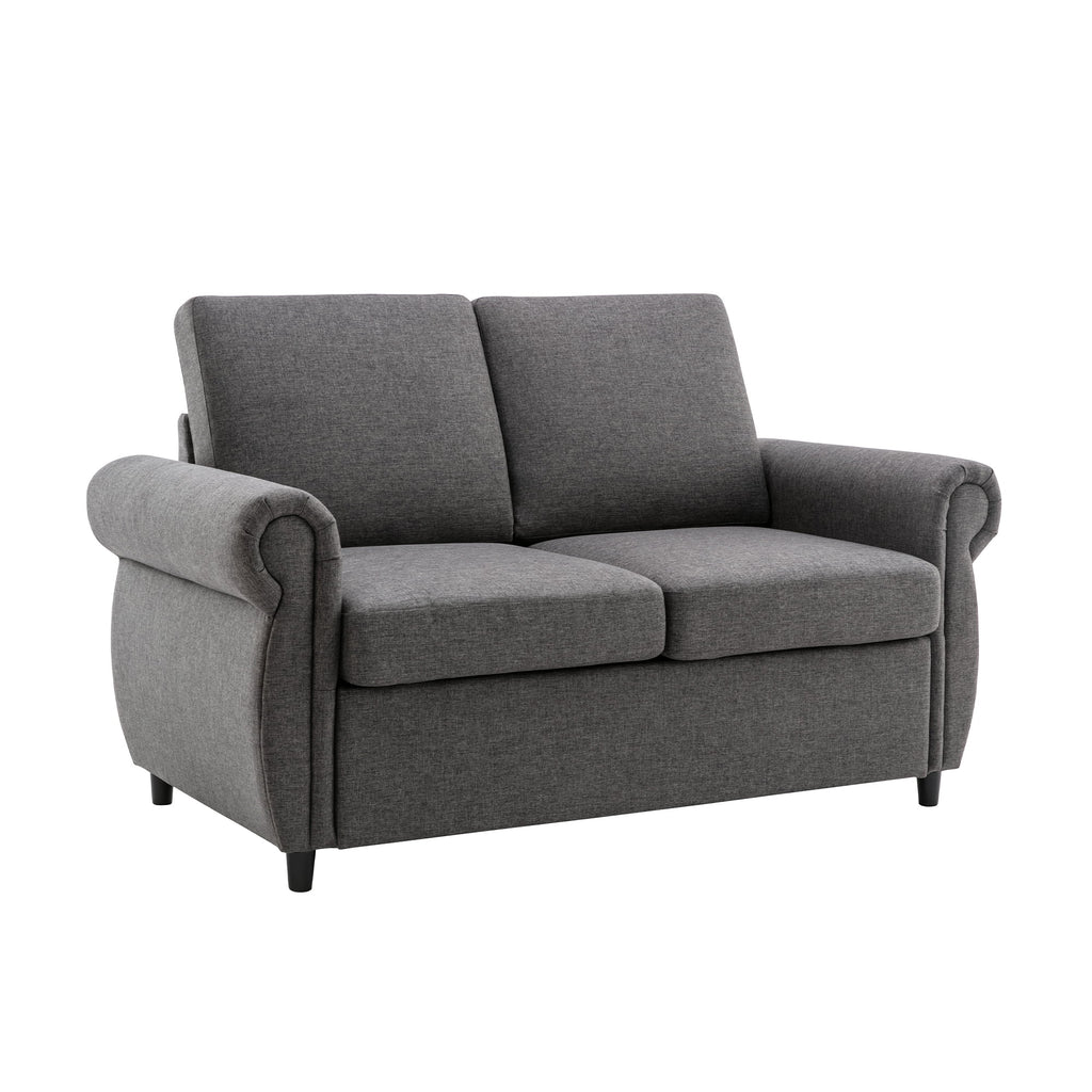 57.5" Gray Pull Out Sofa Bed with Twin Size Memory Mattress C292159