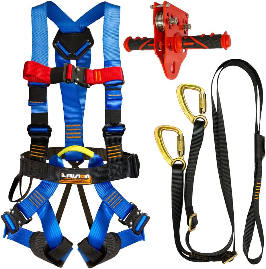 Black Zip Line Kit with Harness Lanyard Trolley R967