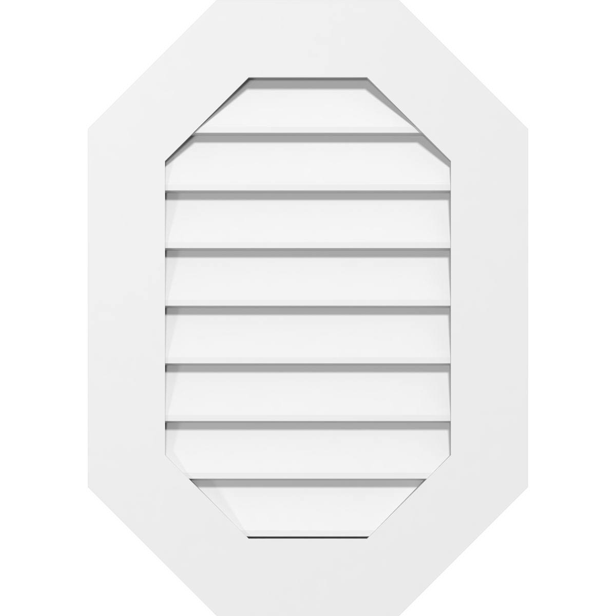 Vertical Elongated Octagon Surface Mount PVC Gable Vent V941875