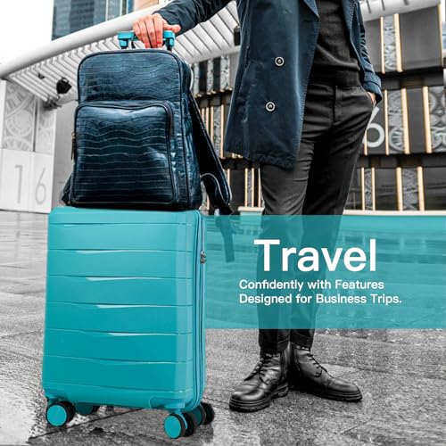 20-Inch Black Hardside Carry-on Luggage with Spinner Wheels and TSA Lock X1449