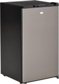 Black/Silver Compact Mini Refrigerator with 3.1Cu Ft Capacity T88555