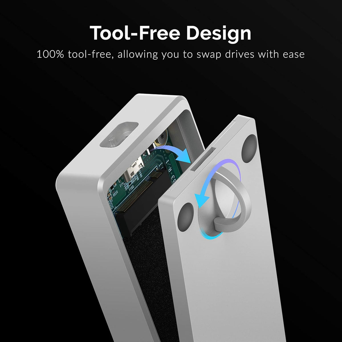 Tool-Free Aluminum M.2 NVMe SSD Enclosure S784451