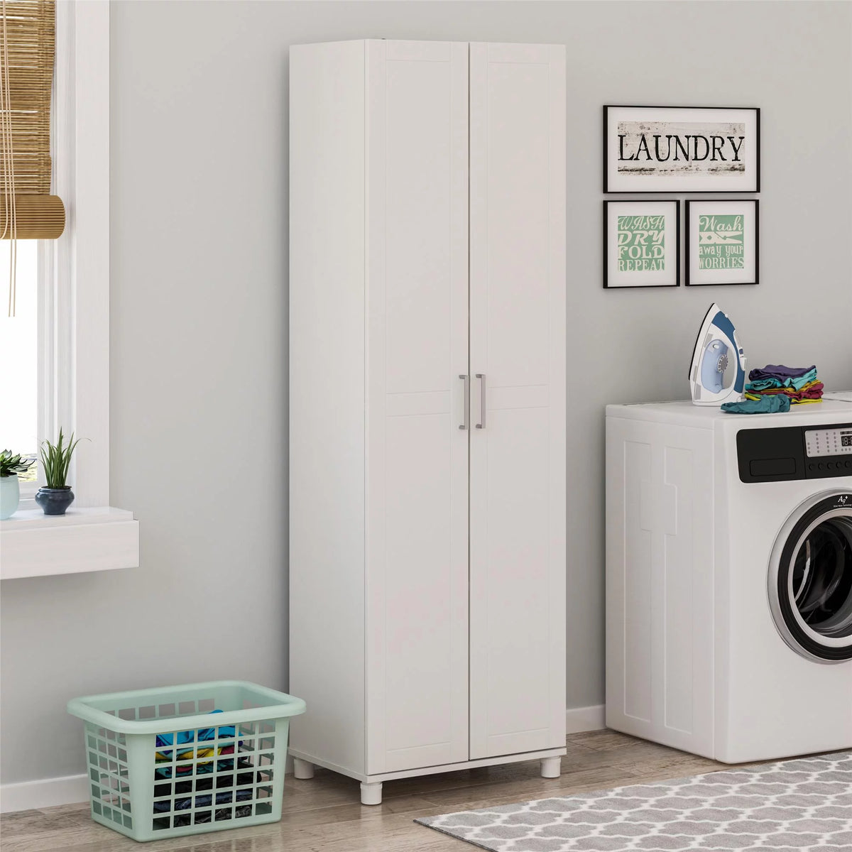 White Utility Storage Cabinet J39631