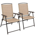 2 Pieces Beige Patio Folding Chairs B54601
