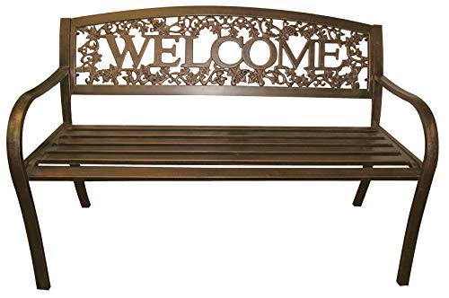Metal Welcome Outdoor Bench B351