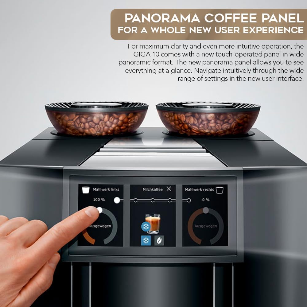 Diamond Black Automatic Espresso Machine Bundle with Water Stabilizer, Milk System Cleaner Mini-Tabs, Cleaning Tablets, Milk Containers, and Coffee Bean (6 Items) W2163