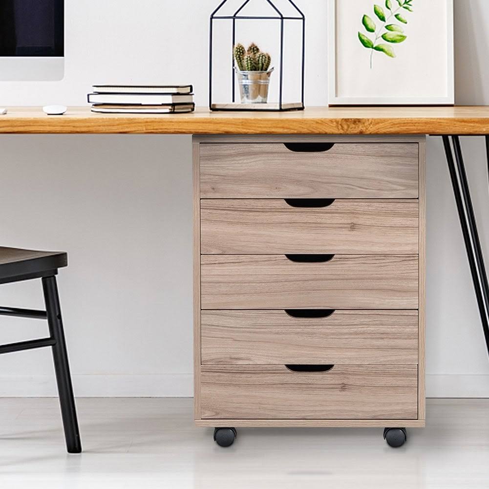 Dark Walnut MDF PVC Wooden File Cabinet H18312