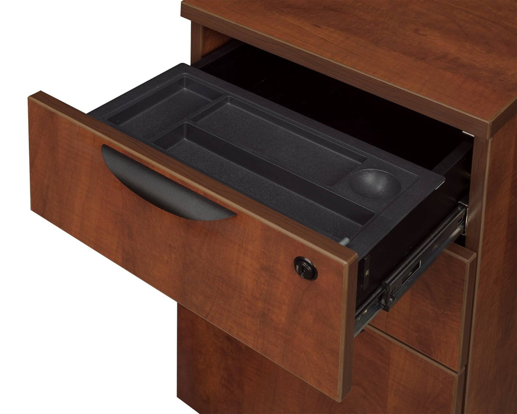 Ash Grey Pedestal L-Desk with Return D2545