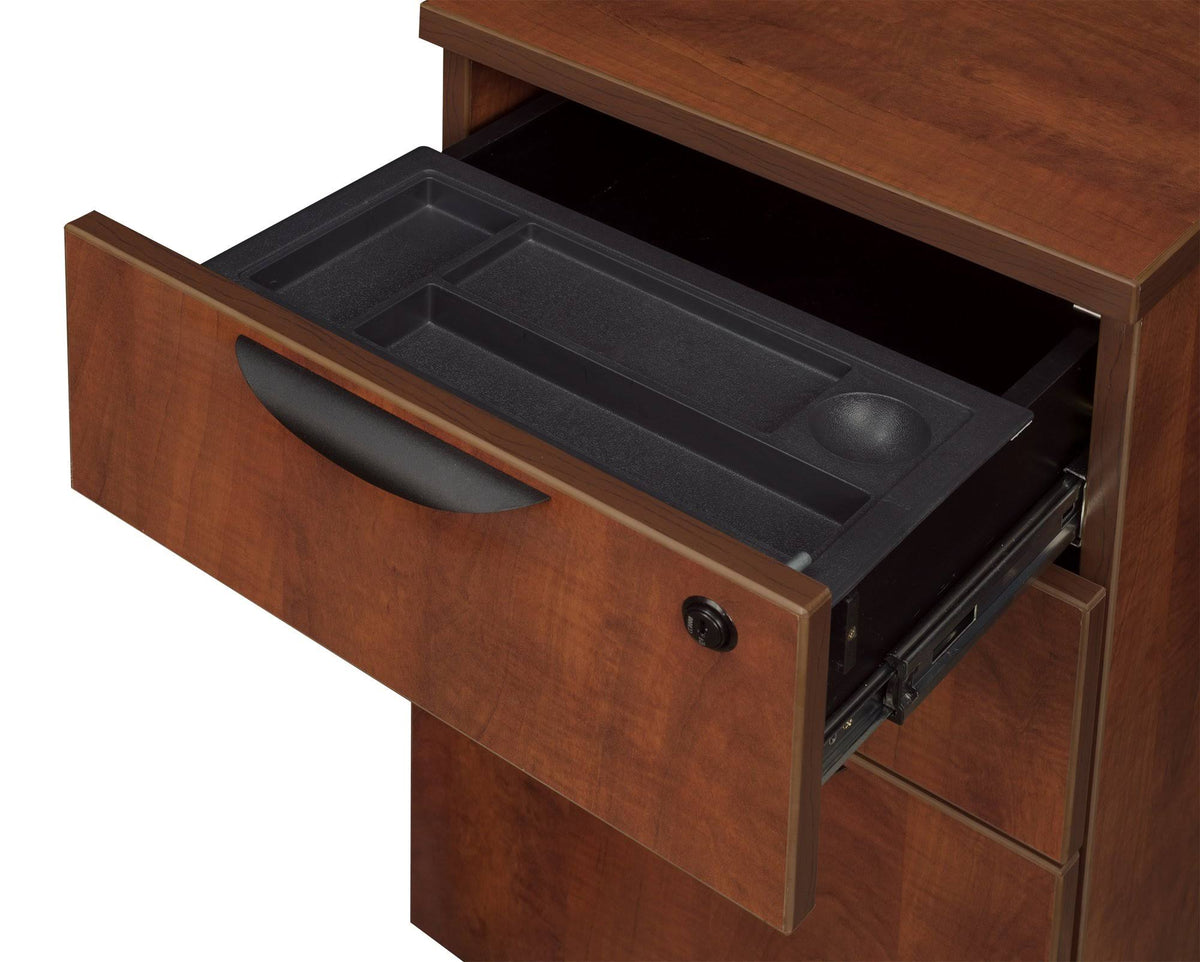 Ash Grey Pedestal L-Desk with Return D2545