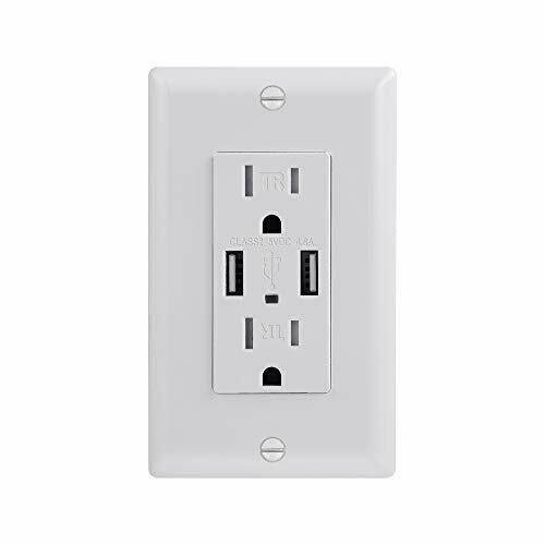 4 Pack White 4.8A Dual USB 15-Amp Wall Outlet I509531