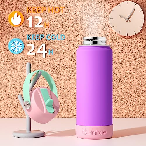 18oz 2 Pack Double Wall Stainless Steel Insulated Water Bottle with Straw W770098