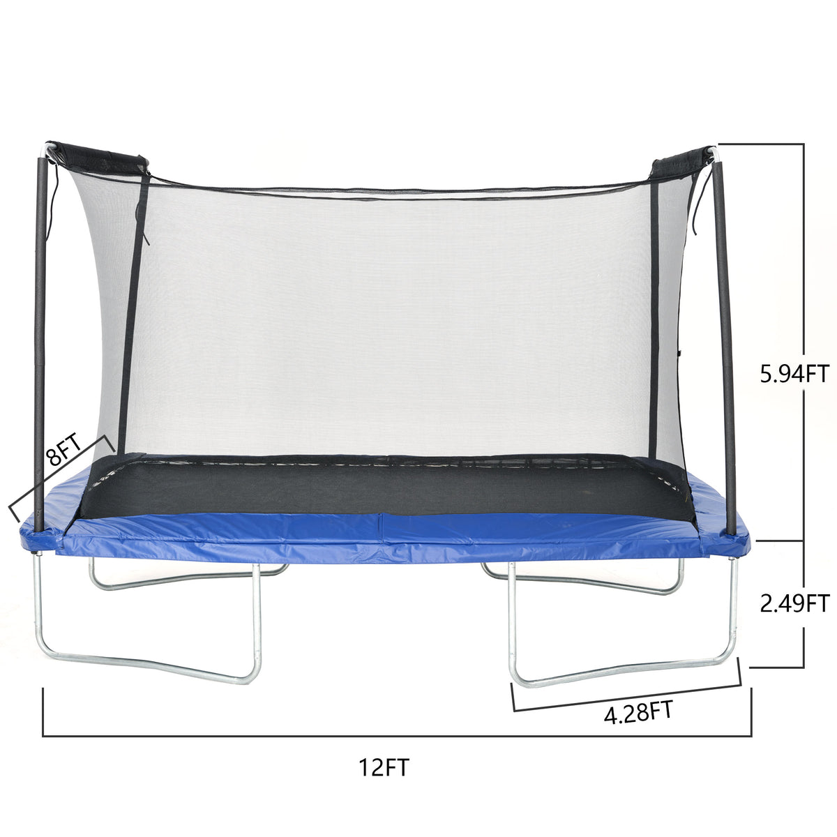 Rectangle Trampoline 12ft x 8ft with Enclosure F2096