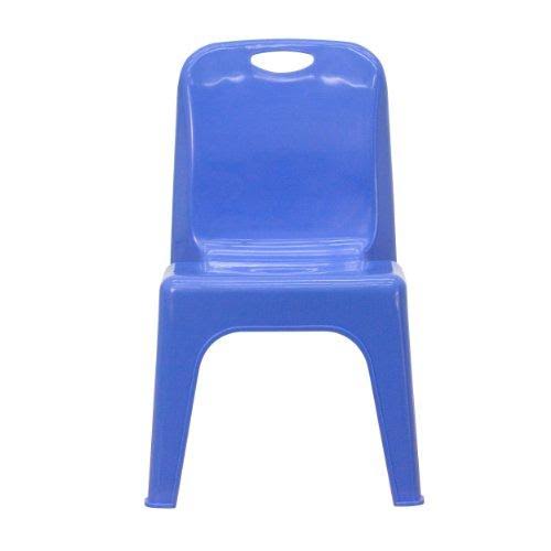 Blue Plastic Stackable School Chair with Carrying Handle C95775
