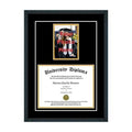 Black 3/4x2 Single Diploma Frame with 5x7 Photo and Double Matting C830