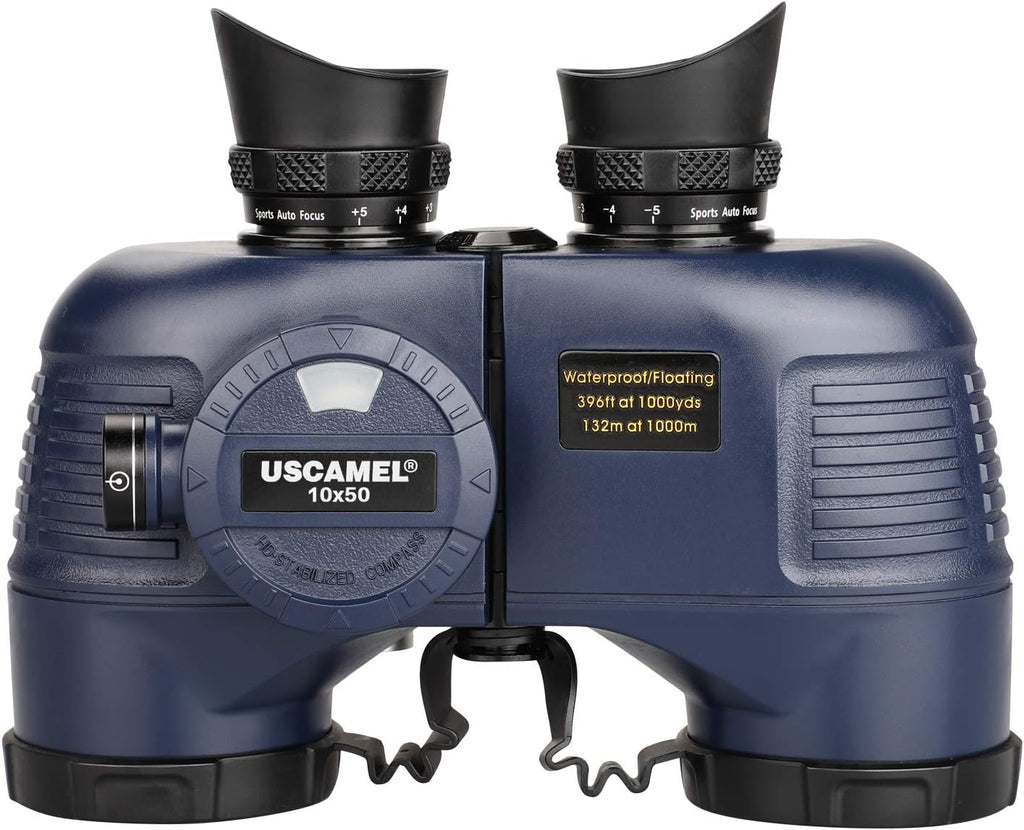 10x50 Waterproof Marine Binoculars with Rangefinder Compass I386372