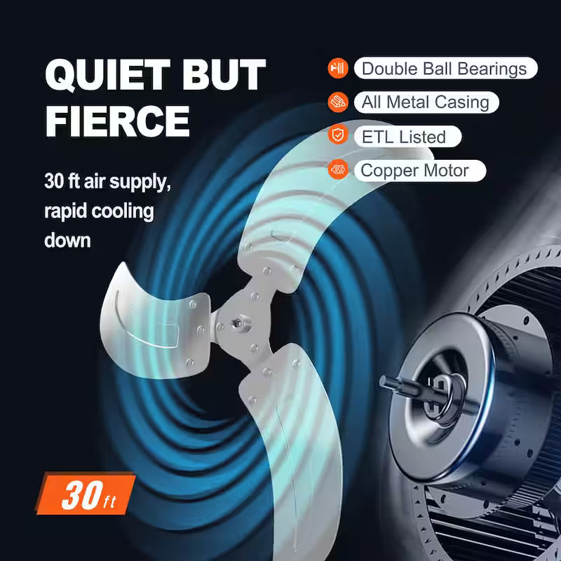 18 in. 3-speed Oscillating Wall Fan T243
