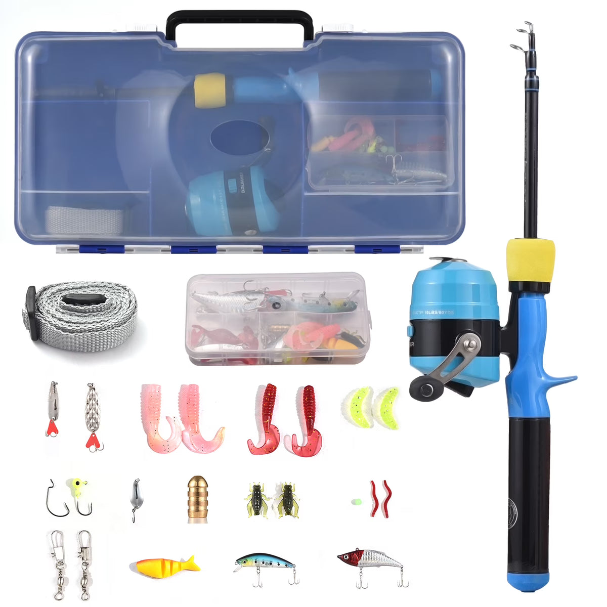 Spinning Rod and Reel Set with Tackle Box A84464