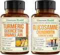 Quercetin Bromelain Turmeric Curcumin Glucosamine Chondroitin MSM Joint Support Supplement F981