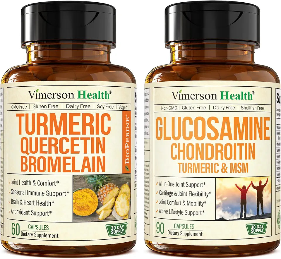 Quercetin Bromelain Turmeric Curcumin Glucosamine Chondroitin MSM Joint Support Supplement F981