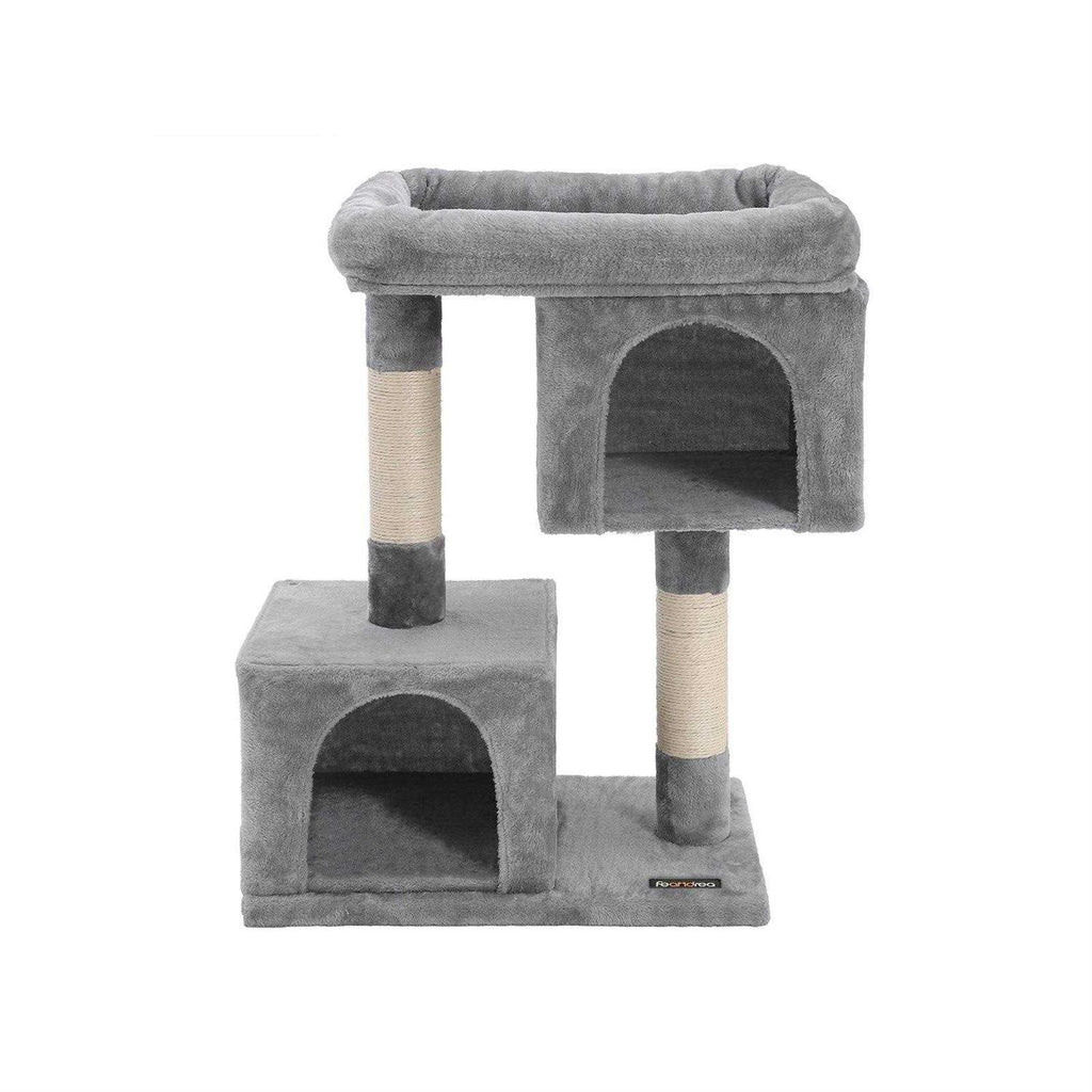 Cat Tree with Sisal-Covered Scratching Posts and 2 Plush Condos T42035
