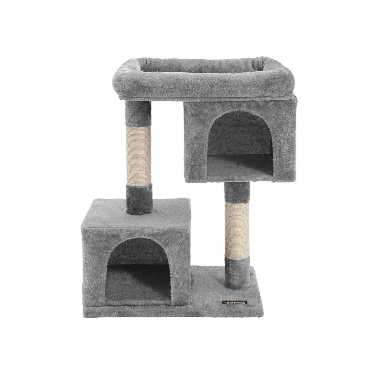 Cat Tree with Sisal-Covered Scratching Posts and 2 Plush Condos T42035