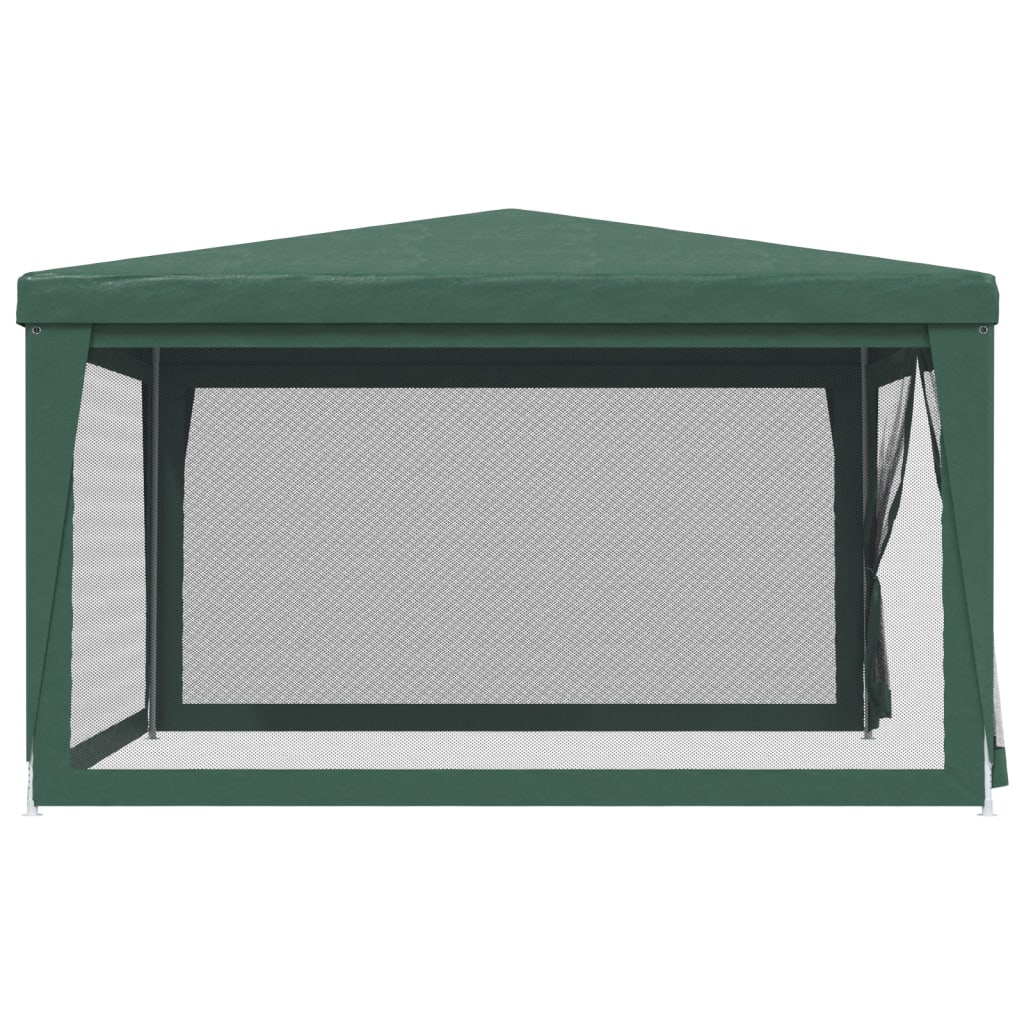 Party Tent with 4 Mesh Sidewalls Green 13.1'x13.1' HDPE B233