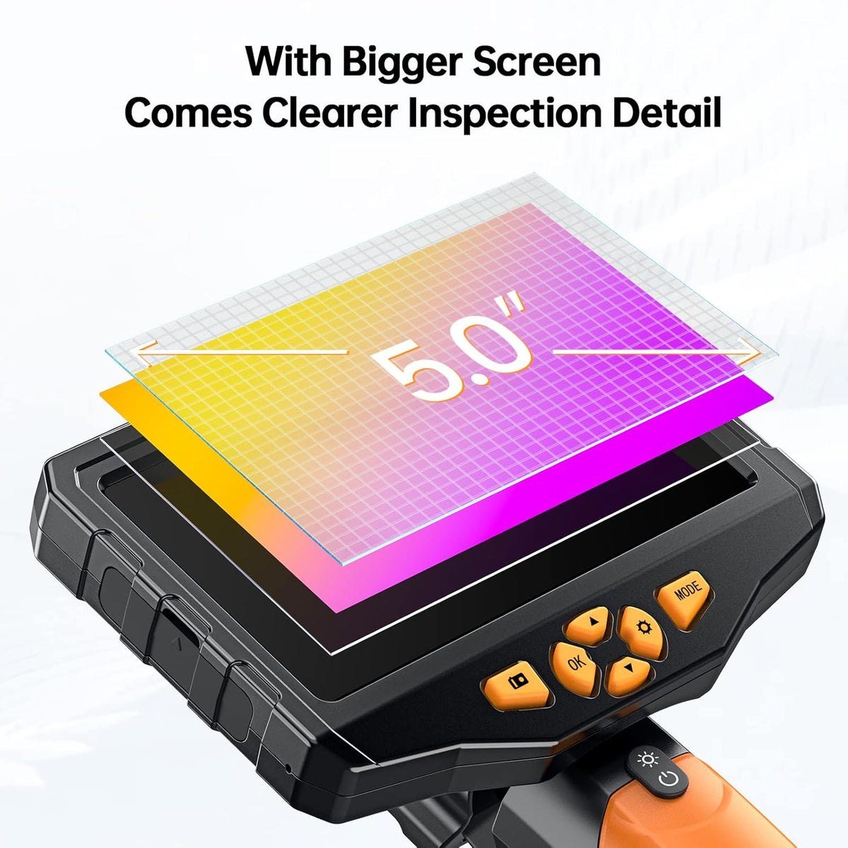 Industrial Endoscope with Screen, 0.21inch Handheld Borescope Inspection Camera with Waterproof Gooseneck Probe, 4.5inch IPS Display G6799