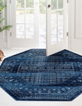 8' Octagon Blue Rug X8340