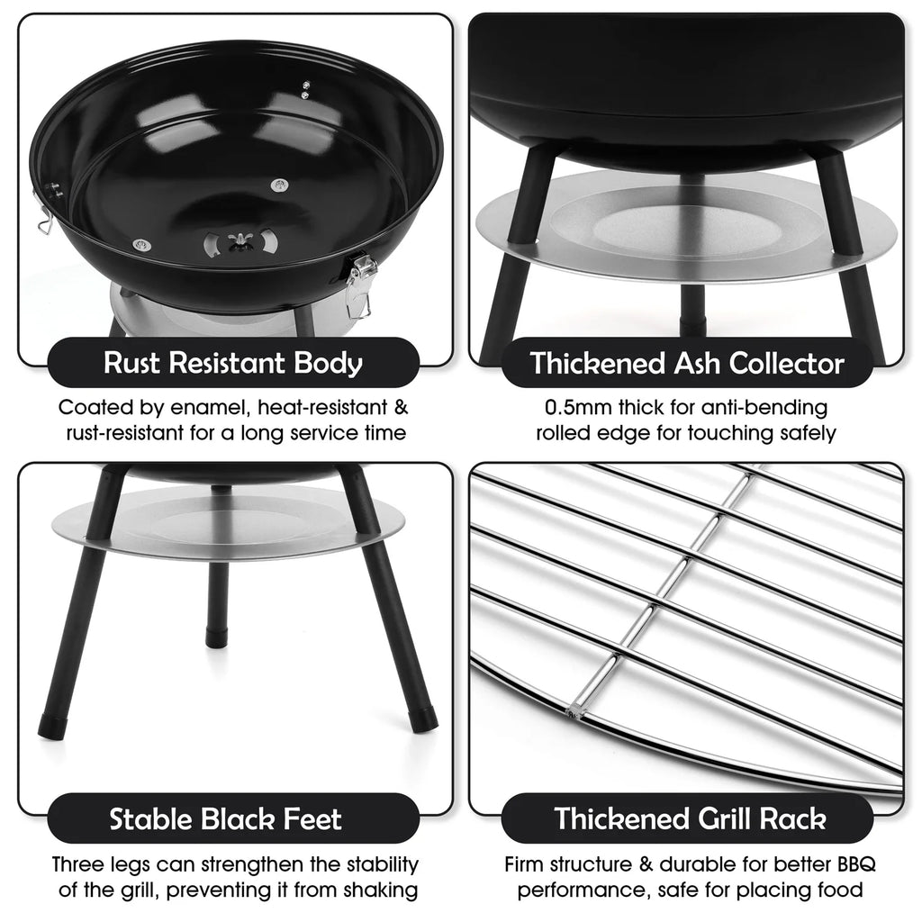14 inch Portable Charcoal Grill with Black Lid B649